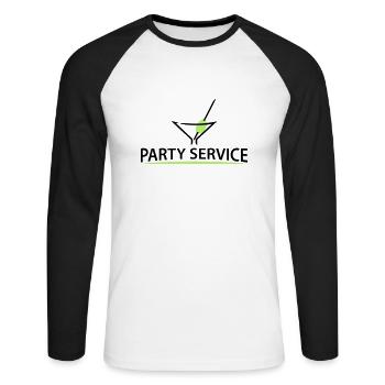 party service (d, 2c) - Unisex Baseballshirt langarm - Weiß/Schwarz - Vorne - Nik (191cm)