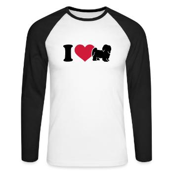 I love Havanese - Unisex Long Sleeve Baseball T-Shirt - white/black - Front - Nik (191cm)