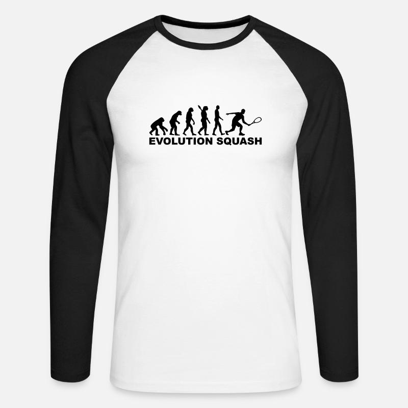 Evolution Squash - Unisex Long Sleeve Baseball T-Shirt - white/black