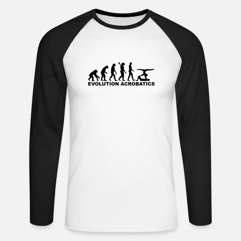 Akrobatik - Unisex Baseballshirt langarm - Weiß/Schwarz