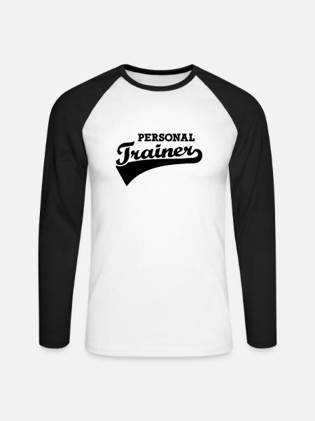 Personal Trainer - Unisex Baseballshirt langarm - Weiß/Schwarz