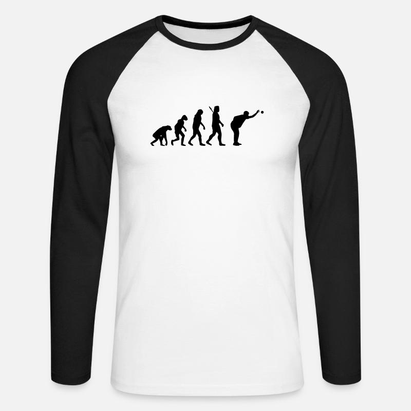 Evolution Boule - Unisex Baseballshirt langarm - Weiß/Schwarz