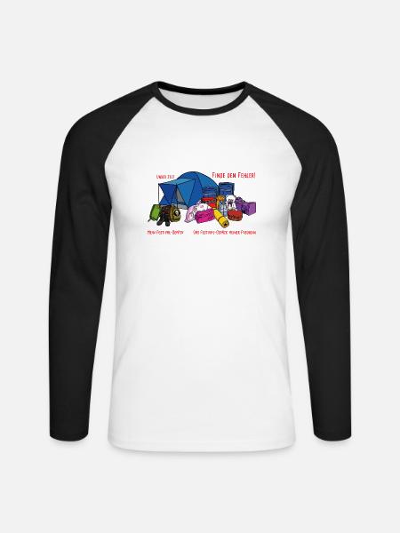 mein_festival_gepaeck_a_03 - Unisex Baseballshirt langarm - Weiß/Schwarz