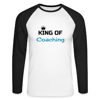 Coach / Coaching / Trainer / Sport - Unisex Baseballshirt langarm - Weiß/Schwarz - Vorne - Nik (191cm)