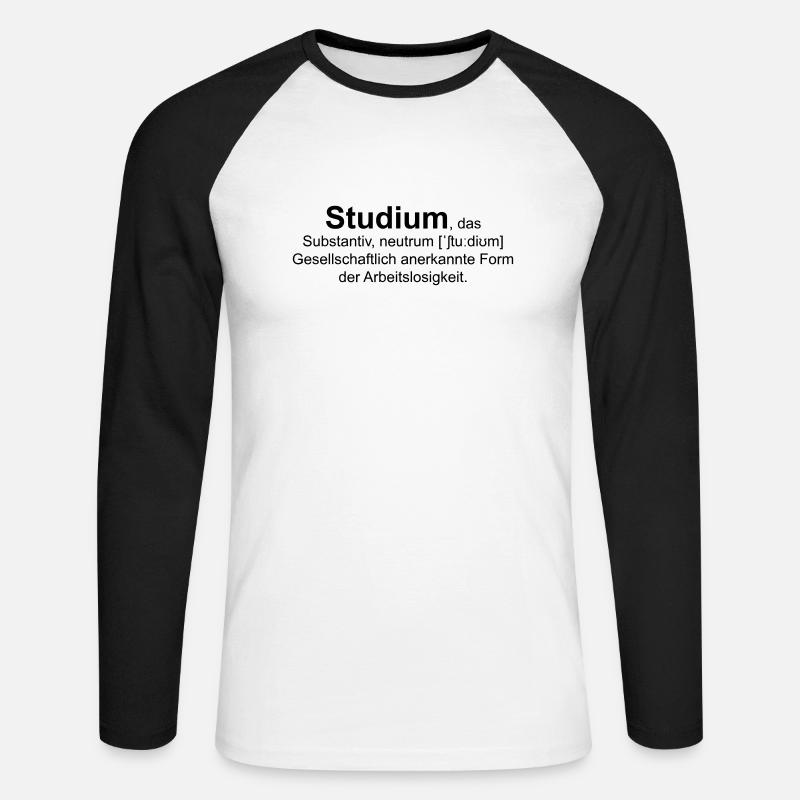 Studium, das - Unisex Baseballshirt langarm - Weiß/Schwarz