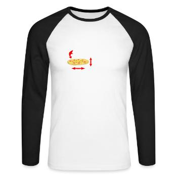 Pizza and Maths Meme Funny Maths Teacher - Unisex Baseballshirt langarm - Weiß/Schwarz - Vorne - Nik (191cm)