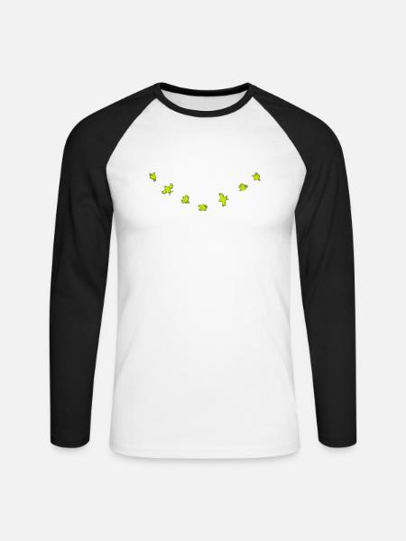 Birdies - T-shirt baseball manches longues Homme - blanc/noir
