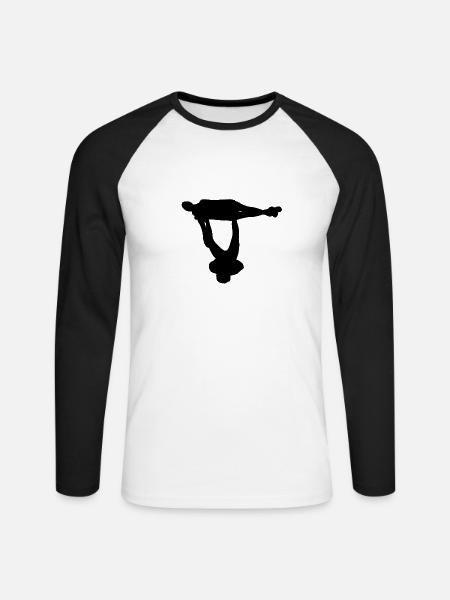 AcroYoga - Vishnus Couch - Unisex Baseballshirt langarm - Weiß/Schwarz