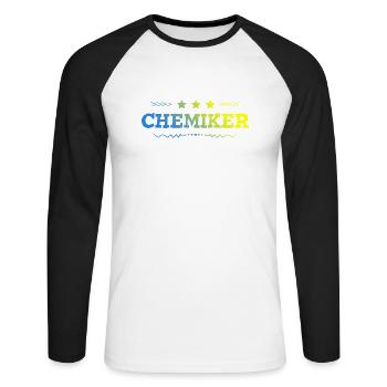 Chemiker Beruf - Unisex Baseballshirt langarm - Weiß/Schwarz - Vorne - Nik (191cm)