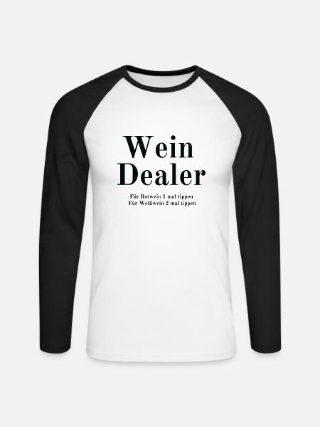 Wein Dealer - Unisex Baseballshirt langarm - Weiß/Schwarz
