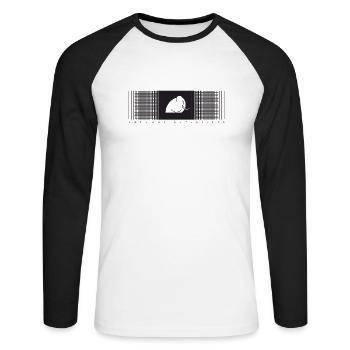 Modèle de vérification du gradient Mamood - T-shirt baseball manches longues Homme - blanc/noir - Devant - Nik (191cm)