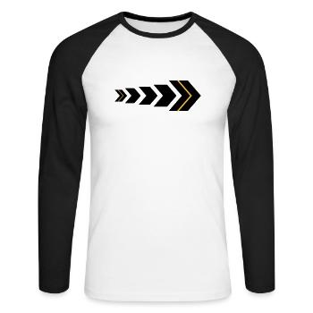 Flèche - T-shirt baseball manches longues Homme - blanc/noir - Devant - Nik (191cm)