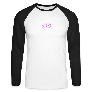 Team Member Heart Love - Unisex Long Sleeve Baseball T-Shirt - white/black - Front - Nik (191cm)