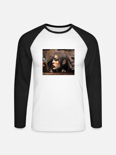 London 2 - Unisex Baseballshirt langarm - Weiß/Schwarz