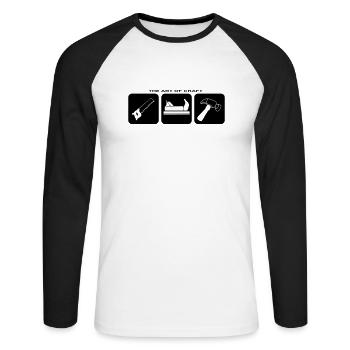 Craftsman Tool Marteau Tournevis Craft - T-shirt baseball manches longues Homme - blanc/noir - Devant - Nik (191cm)