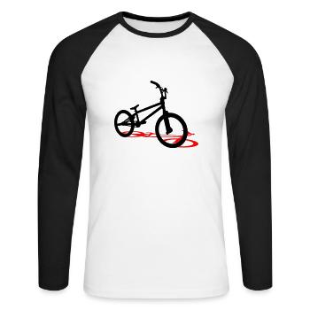 BMX - T-shirt baseball manches longues Homme - blanc/noir - Devant - Nik (191cm)