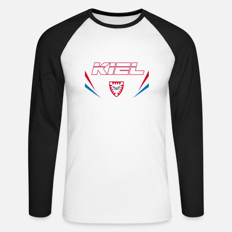 Kiel Vector - Unisex Baseballshirt langarm - Weiß/Schwarz