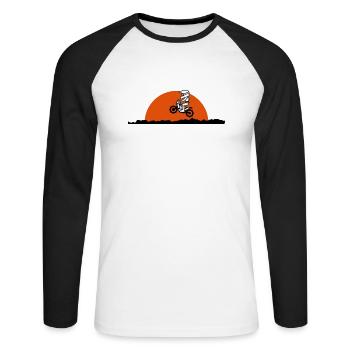 Paris Dakar - Unisex Baseballshirt langarm - Weiß/Schwarz - Vorne - Nik (191cm)