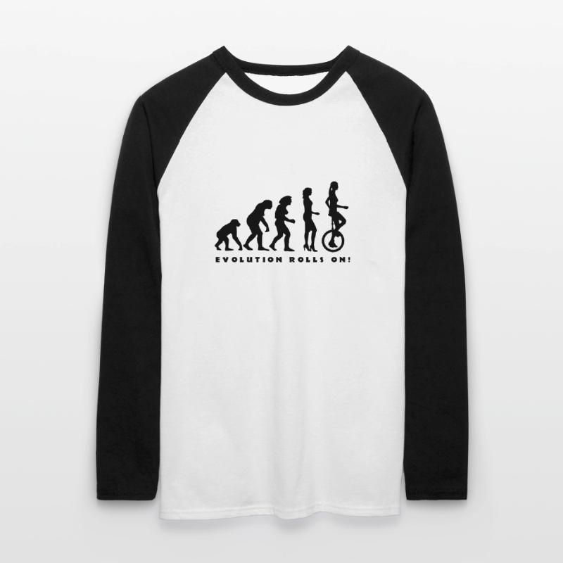 evolution_einradfahrerin_1c_b Unisex Baseballshirt langarm