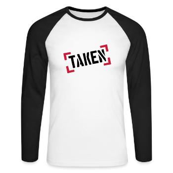 brackets stamp frame cool beam 100 percent ta - Unisex Long Sleeve Baseball T-Shirt - white/black - Front - Nik (191cm)