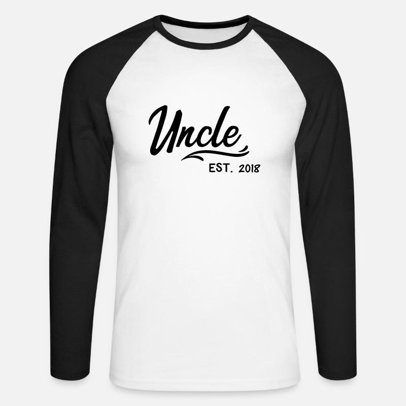 Onkel 2018 - Unisex Baseballshirt langarm - Weiß/Schwarz