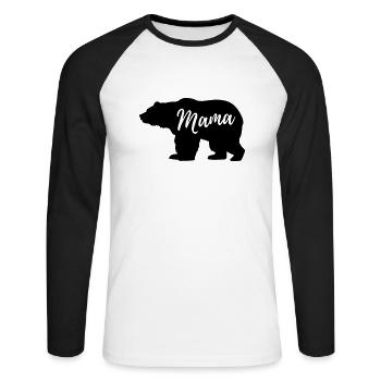 Mama Bear - Unisex Long Sleeve Baseball T-Shirt - white/black - Front - Nik (191cm)