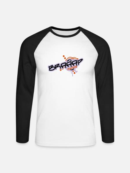 Braaap Machine - Unisex Baseballshirt langarm - Weiß/Schwarz