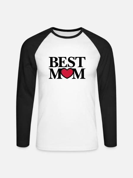 Best Mom - Unisex Baseballshirt langarm - Weiß/Schwarz