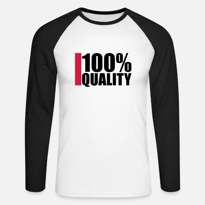 100 Procent Quality Design - Unisex Baseballshirt langarm - Weiß/Schwarz