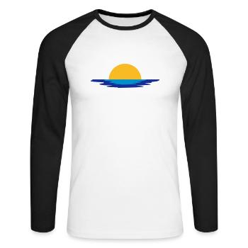 Sun sea water set rise holiday - Unisex Long Sleeve Baseball T-Shirt - white/black - Front - Nik (191cm)