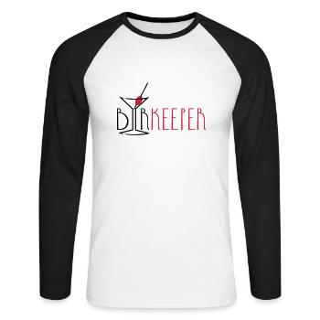 barkeeper (cocktail glass, 2c) - Unisex Long Sleeve Baseball T-Shirt - white/black - Front - Nik (191cm)
