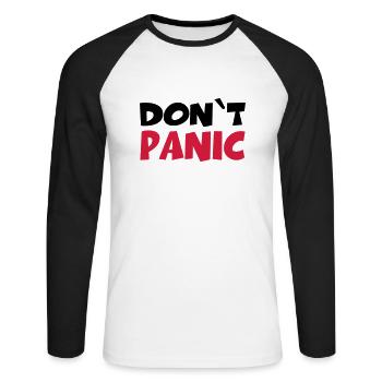 Don't panic - Unisex Long Sleeve Baseball T-Shirt - white/black - Front - Nik (191cm)