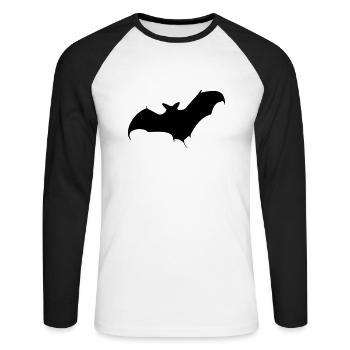Bat / bat (c, 1c) - Unisex Long Sleeve Baseball T-Shirt - white/black - Front - Nik (191cm)