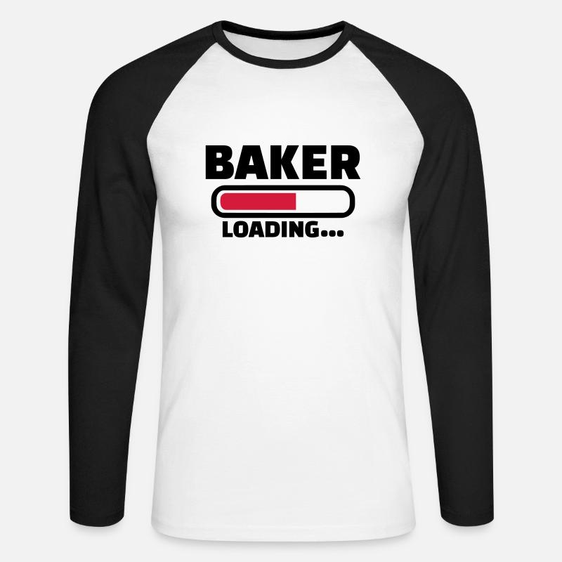 Bäcker - Unisex Baseballshirt langarm - Weiß/Schwarz