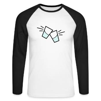 vodka glas - Unisex Baseballshirt langarm - Weiß/Schwarz - Vorne - Nik (191cm)