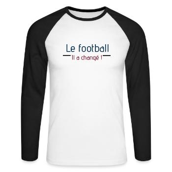 Le football il a changé ! - T-shirt baseball manches longues Homme - blanc/noir - Devant - Nik (191cm)