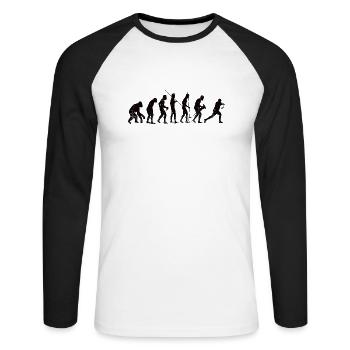 Rugbyteam Geschenk Rugby Rugbytrainer Rugbyspieler - Unisex Baseballshirt langarm - Weiß/Schwarz - Vorne - Nik (191cm)