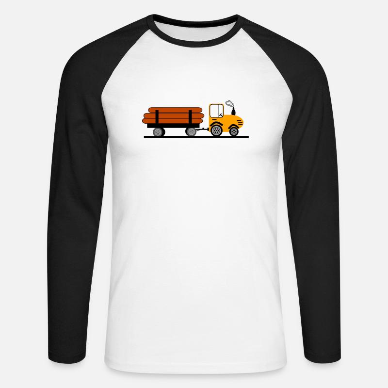 Traktor - Unisex Baseballshirt langarm - Weiß/Schwarz