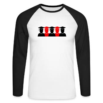 Students Diplomas 2 - Unisex Long Sleeve Baseball T-Shirt - white/black - Front - Nik (191cm)
