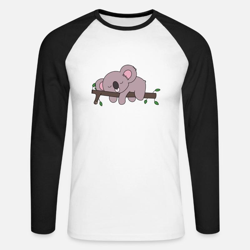 Koala - Maglia da baseball a manica lunga da uomo - bianco/nero