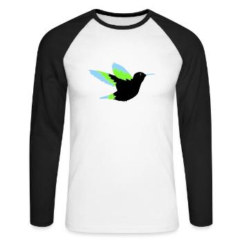 hummingbird - Unisex Long Sleeve Baseball T-Shirt - white/black - Front - Nik (191cm)