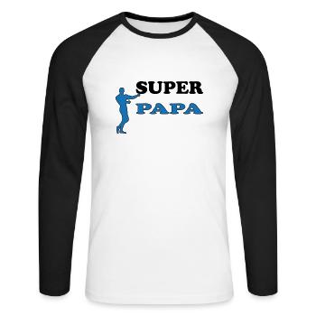 DAD - Unisex Long Sleeve Baseball T-Shirt - white/black - Front - Nik (191cm)
