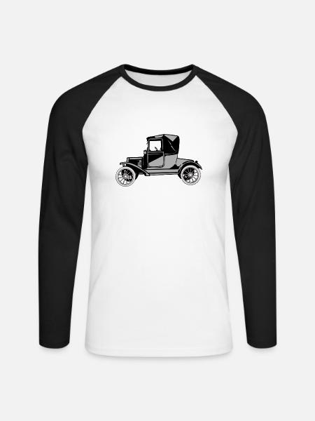 Tin Lizzie - Unisex Baseballshirt langarm - Weiß/Schwarz