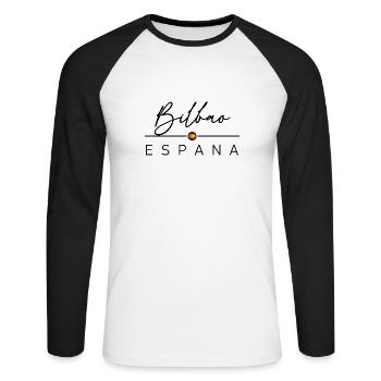 Spain - Bilbao - Spain - España - Unisex Long Sleeve Baseball T-Shirt - white/black - Front - Nik (191cm)