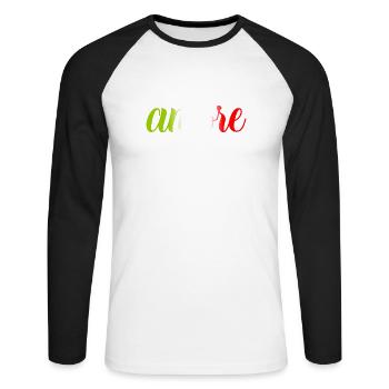 amore - Italia - Italy - Love - Liebe - Unisex Long Sleeve Baseball T-Shirt - white/black - Front - Nik (191cm)