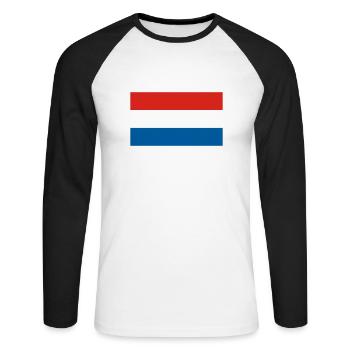Netherlands - Unisex Long Sleeve Baseball T-Shirt - white/black - Front - Nik (191cm)