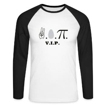 VIP - Unisex Baseballshirt langarm - Weiß/Schwarz - Vorne - Nik (191cm)