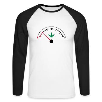 EMPTY Ganja - Unisex Baseballshirt langarm - Weiß/Schwarz - Vorne - Nik (191cm)