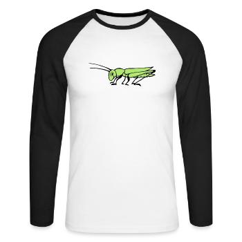 Sauterelle - T-shirt baseball manches longues Homme - blanc/noir - Devant - Nik (191cm)