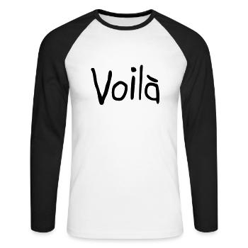 Quote - Unisex Long Sleeve Baseball T-Shirt - white/black - Front - Nik (191cm)